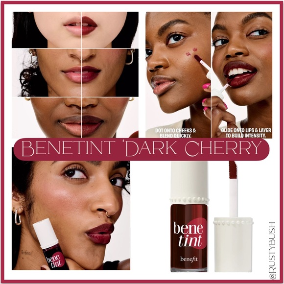 Benefit ‘Dark Cherry’ Benetint Liquid Lip & Cheek Stain - Picture 1 of 13